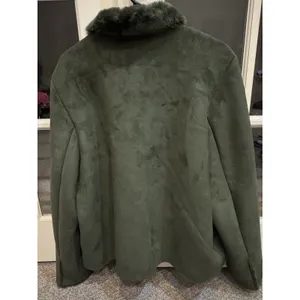 COACO New York Dark Green Suede Faux Fur Lined‎ Jacket Size L Large thumbnail 3
