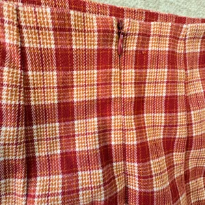 Brandy‎ Melville Mini Skirt Plaid Red Orange Casual Party Size XS-S Stretch thumbnail 9