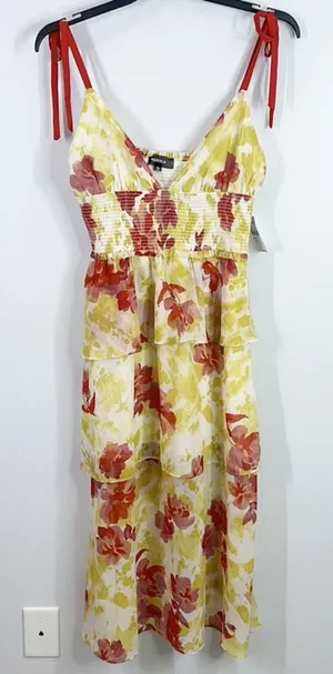 4SI3NNA tiered floral lightweight maxi dress size large thumbnail 1