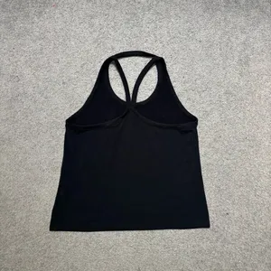 Under Armour Heat Gear Black Gloss Logo Strappy Racerback Cutout Tank Top thumbnail 5