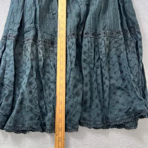 St. John's Bay Vintage Tiered‎ Eyelet Midi Skirt Women's PS Petite Washed Black thumbnail 8