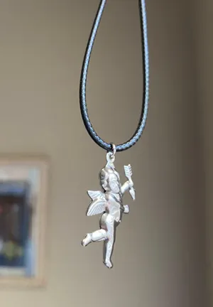 stainless steel cherub angel simple necklace👼🩵 thumbnail 5
