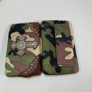 Y2K Camouflage Cross Bifold Wallet Rhinestone Clutch Country Road Cowgirl Grunge thumbnail 5