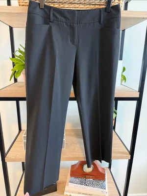 Express Black Low-Rise Capri Woven Career Dress Pant Trouser, 6 thumbnail 3