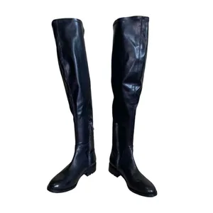 Sam Edelman Womens Remi Over The Knee Black Leather Lug Sole Grunge Boots Size 8 thumbnail 3