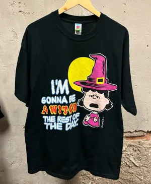 Peanuts Vintage 90s Lucy I'm Gonna Be A Witch Halloween Tee Charlie Brown Adult thumbnail 1