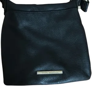 Steve Madden Black Leather Womens Crossbody Bag with Jacquard strap thumbnail 3