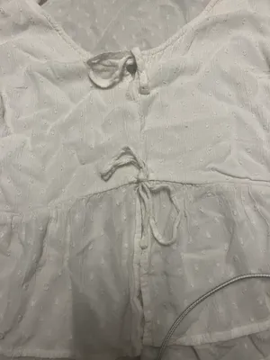 Hollister White  Ruffle Longsleeve Top thumbnail 3