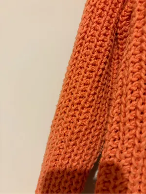 American Eagle Cropped Pullover Chunky collared quarter zip‎ sweater orange XS thumbnail 4