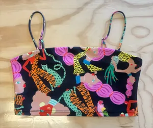 Zara Miranda Makaroff Woman in Art Graphic‎ Crop Top Multi Color Size M 1131/152 thumbnail 1