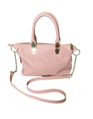 Steve Madden Pink Pebbled Leather Satchel Crossbody Bag Gold Hardware thumbnail 1