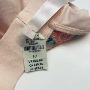 PINK Victoria's Secret Bralette Sz Small Peach Floral Embroidered‎ Star Mesh NEW thumbnail 11