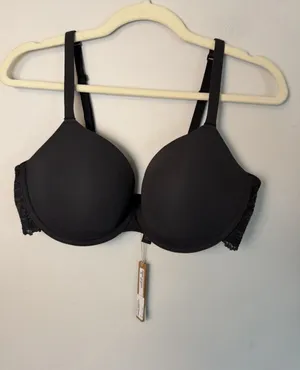 Skims Fits Everybody Lace T-shirt Lace Wing Bra Onyx Black 38D NWT $58 thumbnail 1