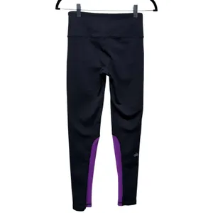 Alo Yoga Women Black Purple Mesh Panel Leggings XS Athletic Gym Workout thumbnail 2