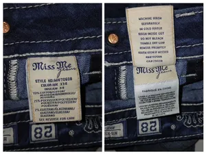 Miss Me Y2K style pearl and rhinestone studded midrise bootcut jeans size 28 thumbnail 11