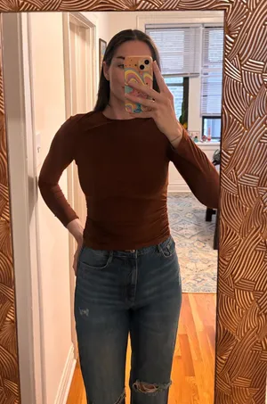 ZARA Brown Long Sleeve Top thumbnail 1