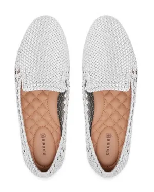 NWT Birdies Starling Silver Woven Loafers Size 6 Coastal Preppy Spring Chic thumbnail 1