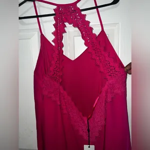 NWT Love Riche Lace Back Detail Women Pink Dress Size Large thumbnail 3