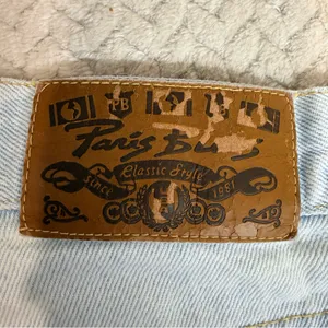 Vintage Paris Blues Womens S Light‎ Blue whimsical Jean Shorts Floral Rosettes thumbnail 7