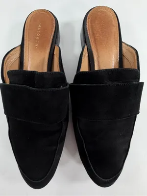Halogen Black Suede Mule Loafers Minimalist Quiet Luxury‎ Women’s 9 thumbnail 6