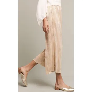 Anthropologie Gilded‎ Culottes Elevenses Women's Pants Palazzo Wide Leg M Gold thumbnail 4