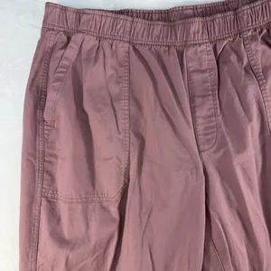 Old Navy 2X High Waisted Pulla Utility Pants Comfort Casual Pull On Pink‎ Barrel thumbnail 5