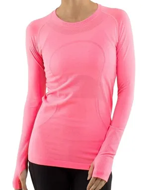 Lululemon Run Swiftly Tech Long Sleeve Heathered Zing Pink Light 4 thumbnail 1