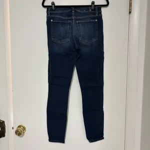 7 For All Mankind Ankle Skinny Stretch Denim Jeans Blue Button Zip Logo Bair 28 thumbnail 6