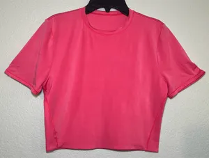 Lululemon Wundermost Ultra-Soft Nulu Crewneck Cropped T-Shirt Glaze Pink XS thumbnail 3