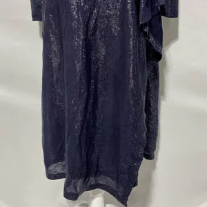 & Other Stories Sheer Metallic Long Sleeve Midi Wrap Dress Navy Blue Size 2 thumbnail 6