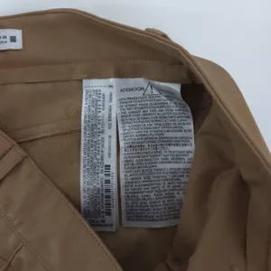 Zara Pants Womens 4 (27x25.5) Vegan Brown Faux Leather Flare Mid Rise‎ thumbnail 9