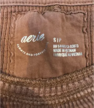 Aerie brown cropped waffle tee S thumbnail 4