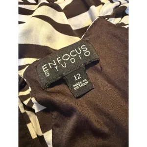 Enfocus‎ Studio Zebra Print Halter Neck Ruffle Dress 12 Y2K boho whimsi animal thumbnail 5