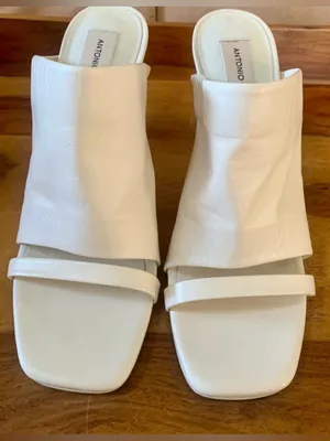 ANTONIO MELANI Leather BYNX Sweet Cream Open Toe Heels thumbnail 2