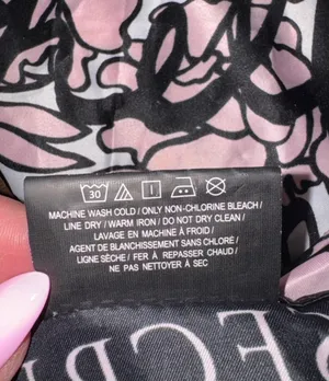 Victoria's Secret Pink and Black Floral Logo Bombshell Silk Scarf thumbnail 10
