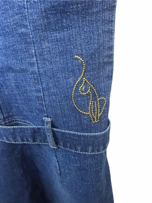 Baby Phat Y2K Vintage Denim Dress Western Belted Mini Iconic Trendy Size L thumbnail 7