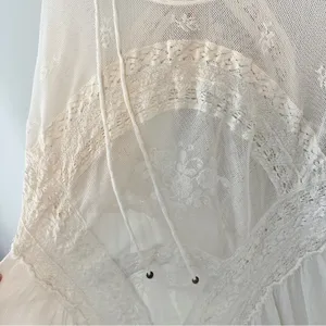 Free People Layered In Lace Swing Dress Tunic Ivory White Small thumbnail 8
