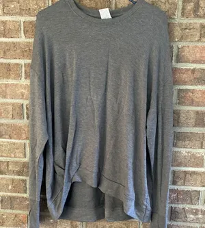 Oversized soft cotton All in Motion Heather Gray Top thumbnail 1
