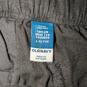 Old Navy Taylor Wide Leg Trouser Black Linen Pant, size Large PETITE thumbnail 2