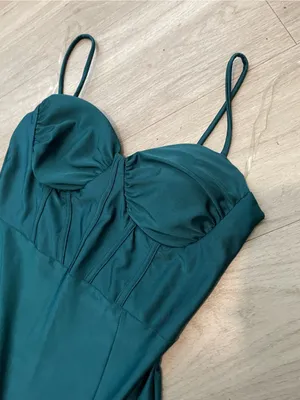 Sleeveless Teal Maxi Skirt Dress with Side Slit thumbnail 2