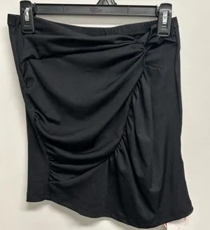 Cider Ruched Asymmetrical Black Ribbed Mini Skirt Bodycon Grunge Festival thumbnail 1
