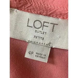 Loft Datlet Pink Button Down Short Sleeve Women’s Dress-Shirt Size 4P thumbnail 5