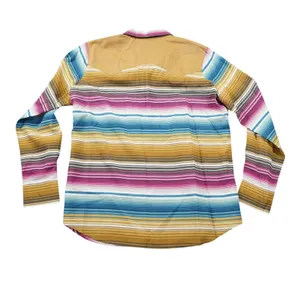 Ariat Women's‎ Large Serape Stripe Western Shirt Tencel Pink Tan Rodeo Cowgirl thumbnail 8