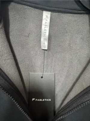 Fabletics COZY FLEECE HALF ZIP SWEATSHIRT, BLACK, M Womens New thumbnail 2