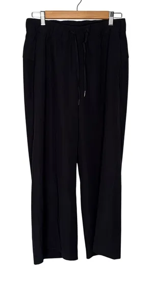 Lululemon On the Fly Wide Leg Pant Women 6 Black Excellent Drawstring‎ High Rise thumbnail 1
