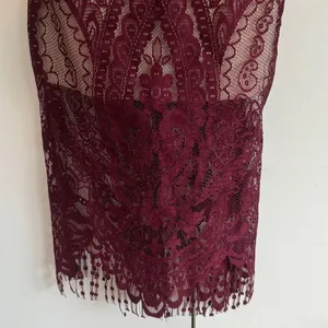 Lulus Burgundy Lace‎ Bustier Midi Dress Maroon Paisley Cocktail Dress Small thumbnail 3