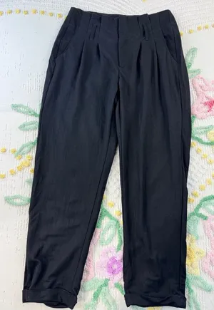 Indigo REIN Black Pleated High Waist Trousers Women's Size‎ 5 6 thumbnail 1