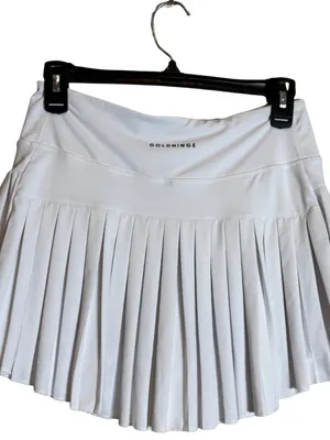 Gold Hinge Off-White Pleated Tennis Skirt Skort Women Medium White Active Tennis thumbnail 6