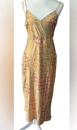 Hello Molly Yellow and Red Floral midi Dress NWOT thumbnail 4