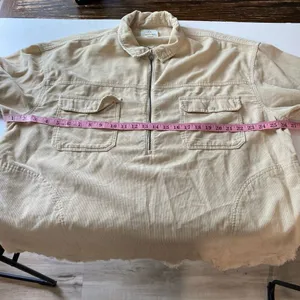 OFFLINE by Aerie Corduroy Pullover XL Beige Oversized Shacket Boho thumbnail 5